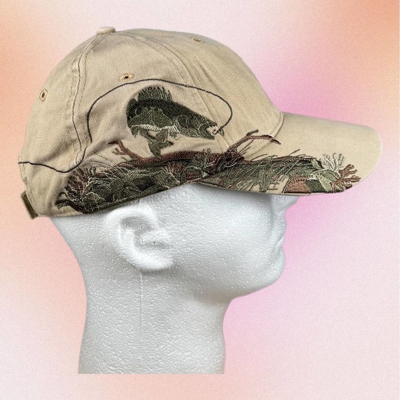 DRI DUCK Other - DriDuck Tan Green Embroidered Walleye Fishing Hunting Outdoors Baseball Hat Cap